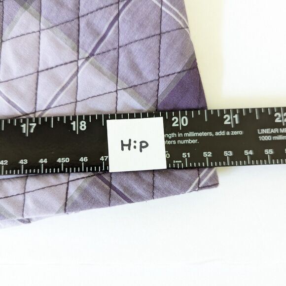 Christopher & Banks Purple Plaid Quilted Vest Size M Cotton Snap Button Lined - Picture 12 of 12